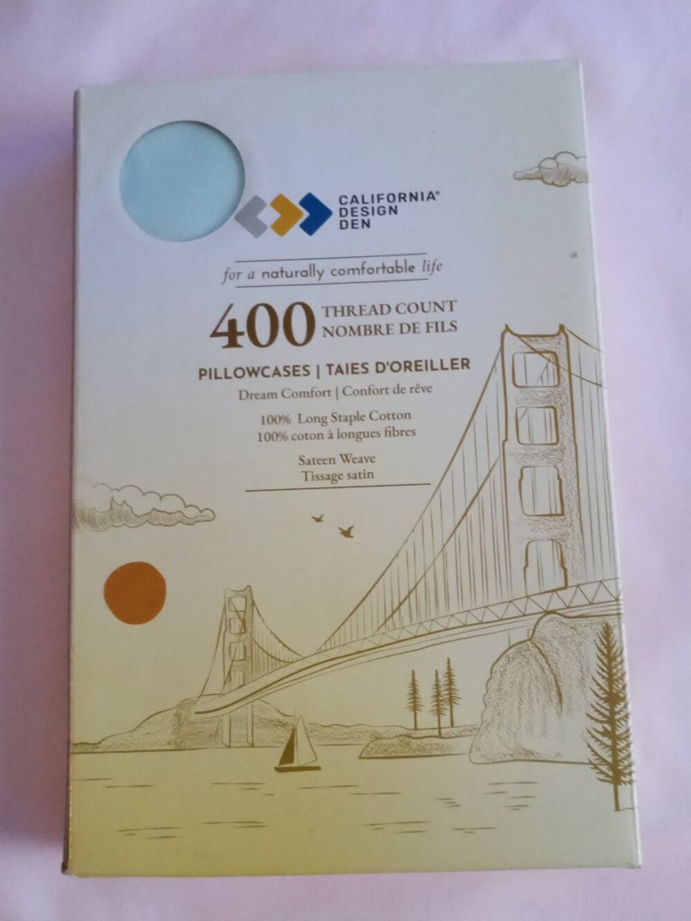 400 THREAD COUNT PILLOWCASES BY CALIFORNIA DESIGN DEN. BRAND NEW